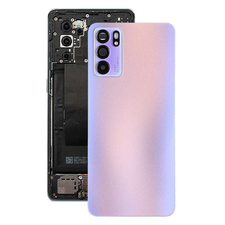 For OPPO Reno6 5G PEQM00, CPH2251 Original Battery Back Cover (Purple) - Back Cover by PMC Jewellery | Online Shopping South Africa | PMC Jewellery