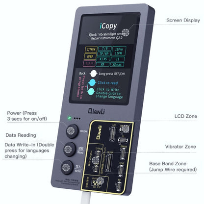 For iPhone 6 - 14 Pro Max 5 in 1 Qianli iCopy Plus 2.2 Repair Detection Programmer Set, Plug: EU - Repair Programmer by QIANLI | Online Shopping South Africa | PMC Jewellery