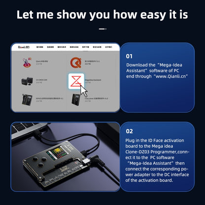 MEGA-IDEA Clone DZ03 Battery Activation & Face ID Dot Matrix Programmer for iPhone 8-14 Pro Max, Plug: EU - Repair Programmer by PMC Jewellery | Online Shopping South Africa | PMC Jewellery