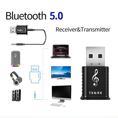 MSD168 2 in 1 Bluetooth Transmitter Receiver Mini 3.5mm AUX Stereo Wireless Bluetooth 5.0 Adapter For Car TV PC MP3 - Audio Receiver Transmitter by PMC Jewellery | Online Shopping South Africa | PMC Jewellery