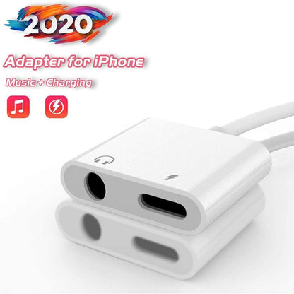 ZS-KL21804 2 in 1 8 Pin to 3.5mm Audio + 8 Pin Charging Interface, Earphone Adapter, Suitable for All IOS Systems - Earphone Adapter by PMC Jewellery | Online Shopping South Africa | PMC Jewellery