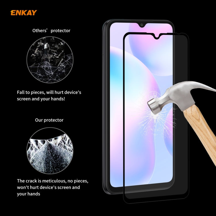 For Redmi 9 / 9A / 9C 10 PCS ENKAY Hat-Prince Full Glue 0.26mm 9H 2.5D Tempered Glass Full Coverage Film -  by ENKAY | Online Shopping South Africa | PMC Jewellery