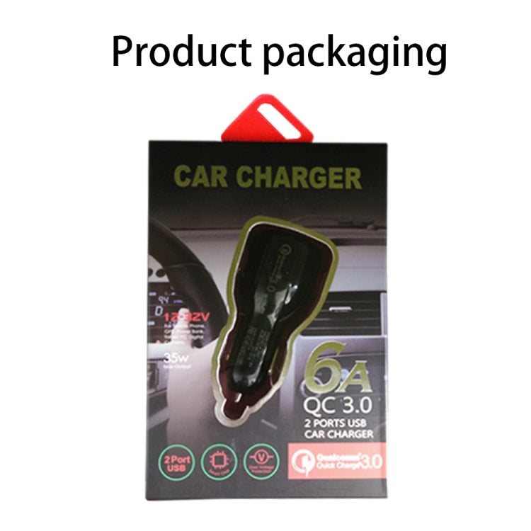 Qc3.0 Dual USB Car Charger + 8 Pin Fast Charging Line Car Charging Kit(Black) - Car Charger by PMC Jewellery | Online Shopping South Africa | PMC Jewellery