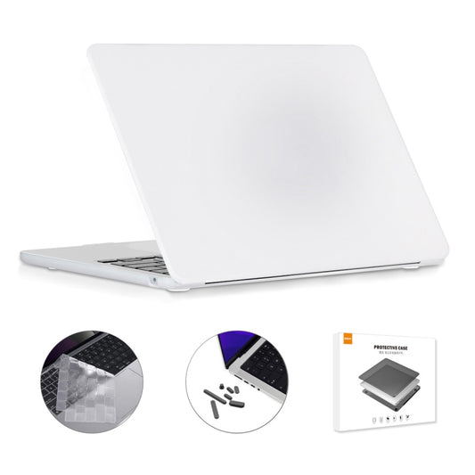 For MacBook Air 13.6 2022 A2681 EU Version ENKAY 3 in 1 Matte Laptop Case with TPU Keyboard Film / Anti-dust Plugs(White) - MacBook Air Cases by ENKAY | Online Shopping South Africa | PMC Jewellery