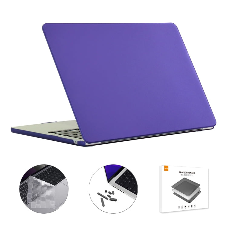 For MacBook Air 13.6 2022 A2681 US Version ENKAY 3 in 1 Matte Laptop Case with TPU Keyboard Film / Anti-dust Plugs (Deep Purple) - MacBook Air Cases by ENKAY | Online Shopping South Africa | PMC Jewellery