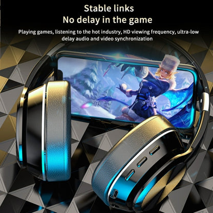 VJ320 Bluetooth 5.0 Head-mounted Foldable Wireless Headphones Support TF Card with Mic(Blue) - Headset & Headphone by PMC Jewellery | Online Shopping South Africa | PMC Jewellery