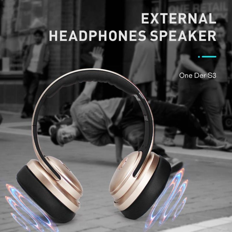 OneDer S3 2 in1 Headphone & Speaker Portable Wireless Bluetooth Headphone Noise Cancelling Over Ear Stereo(Silver) - Headset & Headphone by OneDer | Online Shopping South Africa | PMC Jewellery