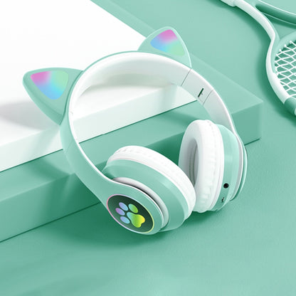 T&G TN-28 3.5mm Bluetooth 5.0 Dual Connection RGB Cat Ear Bass Stereo Noise-cancelling Headphones Support TF Card With Mic(Green) - Headset & Headphone by T&G | Online Shopping South Africa | PMC Jewellery