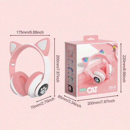 T&G TN-28 3.5mm Bluetooth 5.0 Dual Connection RGB Cat Ear Bass Stereo Noise-cancelling Headphones Support TF Card With Mic(Pink) - Headset & Headphone by T&G | Online Shopping South Africa | PMC Jewellery