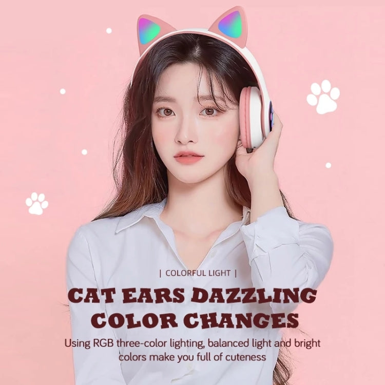 T&G TN-28 3.5mm Bluetooth 5.0 Dual Connection RGB Cat Ear Bass Stereo Noise-cancelling Headphones Support TF Card With Mic(Green) - Headset & Headphone by T&G | Online Shopping South Africa | PMC Jewellery