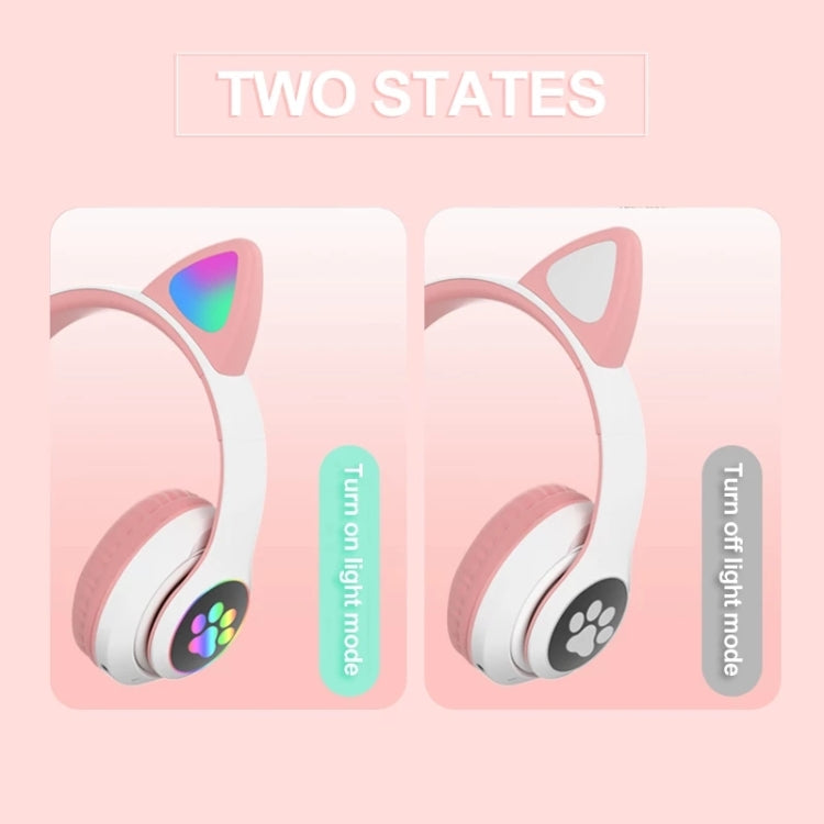 T&G TN-28 3.5mm Bluetooth 5.0 Dual Connection RGB Cat Ear Bass Stereo Noise-cancelling Headphones Support TF Card With Mic(Purple) - Headset & Headphone by T&G | Online Shopping South Africa | PMC Jewellery