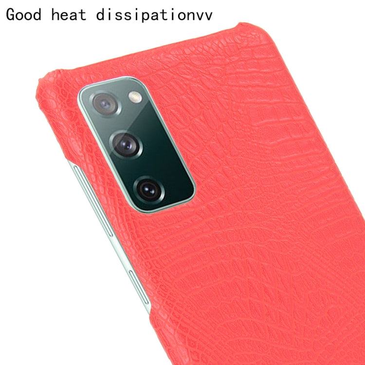 For Samsung Galaxy S20 FE Shockproof Crocodile Texture PC + PU Case(Red) - Galaxy S20 FE Cases by NILLKIN | Online Shopping South Africa | PMC Jewellery