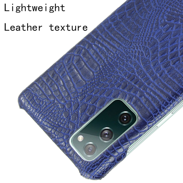 For Samsung Galaxy S20 FE Shockproof Crocodile Texture PC + PU Case(Blue) - Galaxy S20 FE Cases by NILLKIN | Online Shopping South Africa | PMC Jewellery