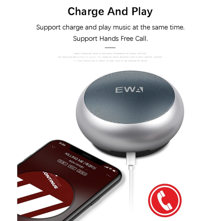 EWA A110 IPX5 Waterproof Portable Mini Metal Wireless Bluetooth Speaker Supports 3.5mm Audio & 32GB TF Card & Calls(Red) - Mini Speaker by EWA | Online Shopping South Africa | PMC Jewellery