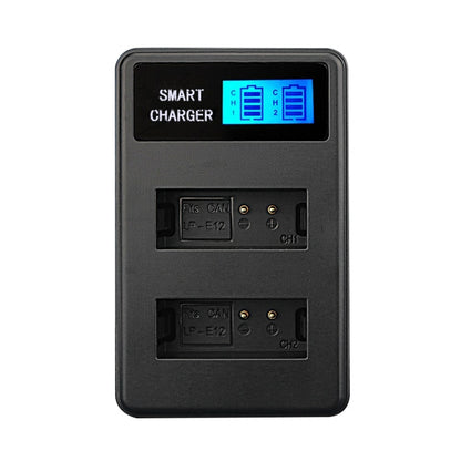 For Canon LP-E12 Smart LCD Display USB Dual-Channel Charger - Battery USB Charger by PMC Jewellery | Online Shopping South Africa | PMC Jewellery