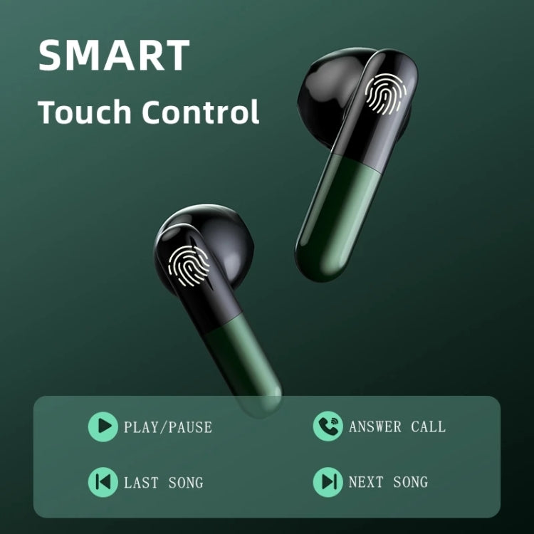 J28 TWS Wireless Bluetooth Earphones LED Digital Display HIFI Music Sport Earphone(Green) - TWS Earphone by PMC Jewellery | Online Shopping South Africa | PMC Jewellery