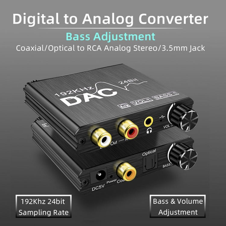 Digital To Analog Audio Converter Stereo Extractor DAC Amplifier Optical SPDIF 192Khz 24Bit - RCA Adapter by PMC Jewellery | Online Shopping South Africa | PMC Jewellery