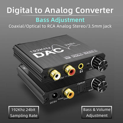 Digital To Analog Audio Converter Stereo Extractor DAC Amplifier Optical SPDIF 192Khz 24Bit - RCA Adapter by PMC Jewellery | Online Shopping South Africa | PMC Jewellery