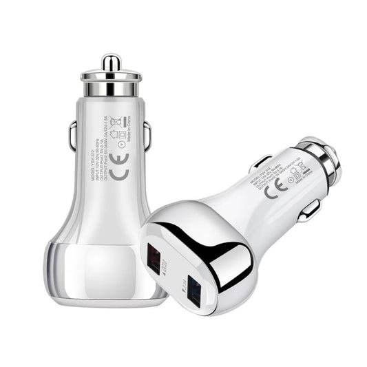 YSY-312 18W Portable QC3.0 Dual USB Mobile Phones and Tablet PCs Universal Car Charger(White) - Car Charger by PMC Jewellery | Online Shopping South Africa | PMC Jewellery