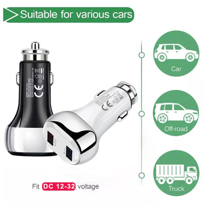 YSY-312 2 in 1 18W Portable QC3.0 Dual USB Car Charger + 1m 3A USB to Micro USB Data Cable Set(Black) - Car Charger by PMC Jewellery | Online Shopping South Africa | PMC Jewellery