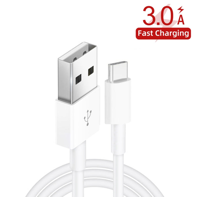 YSY-349 QC3.0 Dual Port USB Car Charger + 3A USB to USB-C / Type-C Data Cable, Length: 1m(White) - Car Charger by PMC Jewellery | Online Shopping South Africa | PMC Jewellery