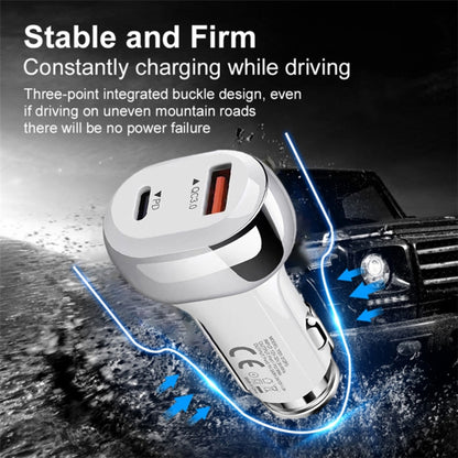 YSY-312PD PD 20W USB-C / Type-C + QC3.0 18W USB Interface 38W High-power Car Charger(Black) - Car Charger by PMC Jewellery | Online Shopping South Africa | PMC Jewellery