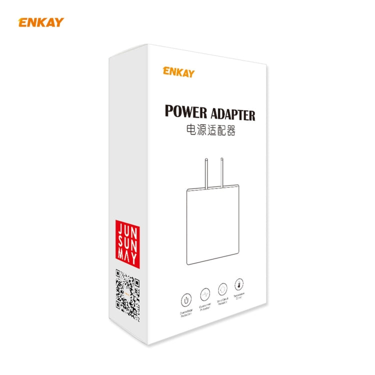 ENKAY Hat-Prince 20W PD Type-C + QC 3.0 USB Fast Charging Travel Charger Power Adapter with Fast Charge Data Cable, US Plug(With 8 Pin Cable) - USB Charger by ENKAY | Online Shopping South Africa | PMC Jewellery