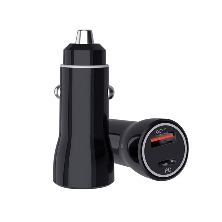 P21 Portable PD 20W + QC 3.0 18W Dual Ports Fast Car Charger(Black) - Car Charger by PMC Jewellery | Online Shopping South Africa | PMC Jewellery