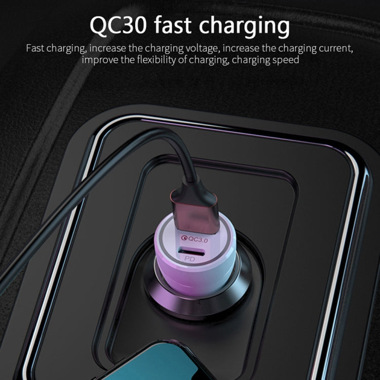 P21 Portable PD 20W + QC3.0 18W Dual Ports Fast Car Charger with USB to Type-C Cable Kit(Black) - Car Charger by PMC Jewellery | Online Shopping South Africa | PMC Jewellery