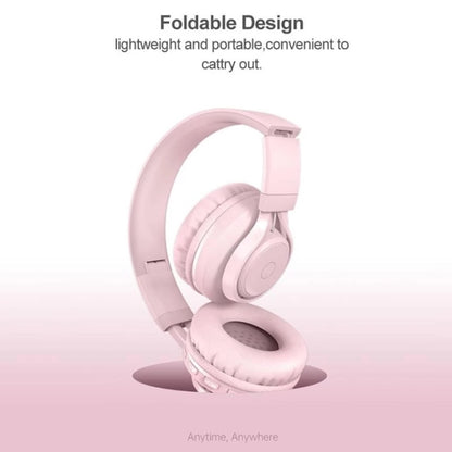 BT06C Cute Wireless Bluetooth 5.0 Headset for Children with Microphone LED Light Suppport Aux-in(Pink) - Headset & Headphone by PMC Jewellery | Online Shopping South Africa | PMC Jewellery