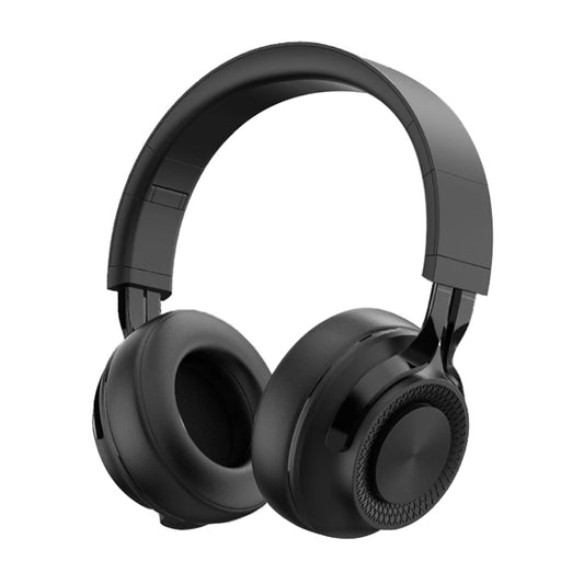 P1 Wireless Bluetooth 5.0 Stereo Soft Leather Earmuffs Foldable Headset Built-in Mic for PC / Cell Phones(Black) - Headset & Headphone by PMC Jewellery | Online Shopping South Africa | PMC Jewellery