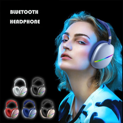 AKZ MAX10 Head-mounted RGB Wireless Bluetooth Music Headset With Microphone, Supports TF Card(Black) - Headset & Headphone by PMC Jewellery | Online Shopping South Africa | PMC Jewellery