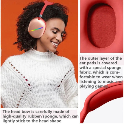 AKZ MAX10 Head-mounted RGB Wireless Bluetooth Music Headset With Microphone, Supports TF Card(Red) - Headset & Headphone by PMC Jewellery | Online Shopping South Africa | PMC Jewellery