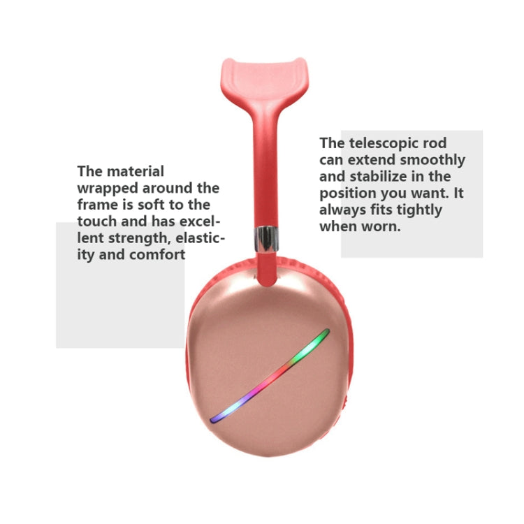 AKZ MAX10 Head-mounted RGB Wireless Bluetooth Music Headset With Microphone, Supports TF Card(Red) - Headset & Headphone by PMC Jewellery | Online Shopping South Africa | PMC Jewellery