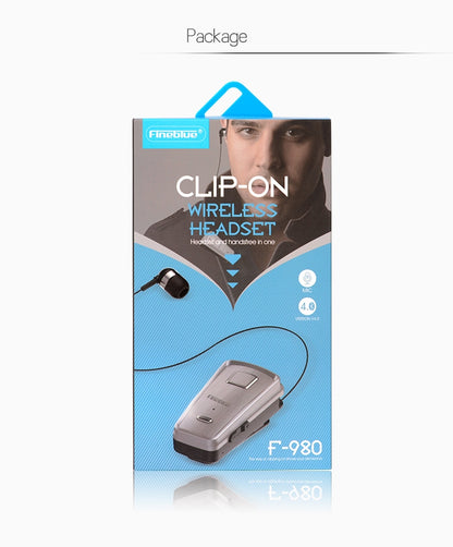 Fineblue F980 CSR4.1 Retractable Cable Caller Vibration Reminder Anti-theft Bluetooth Headset - Bluetooth Earphone by Fineblue | Online Shopping South Africa | PMC Jewellery