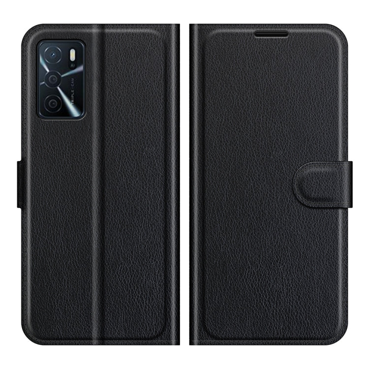 For OPPO A16 Litchi Texture Horizontal Flip Protective Case with Holder & Card Slots & Wallet(Black) - OPPO Cases by PMC Jewellery | Online Shopping South Africa | PMC Jewellery