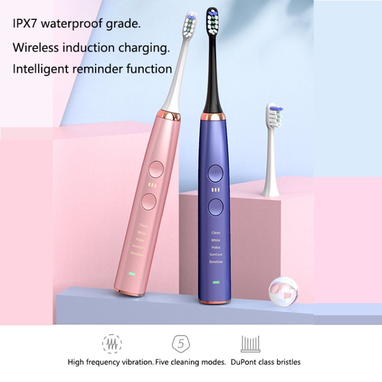 Wireless Induction Charging Ultrasonic Electric Toothbrush(Pink) - Toothbrushes by PMC Jewellery | Online Shopping South Africa | PMC Jewellery