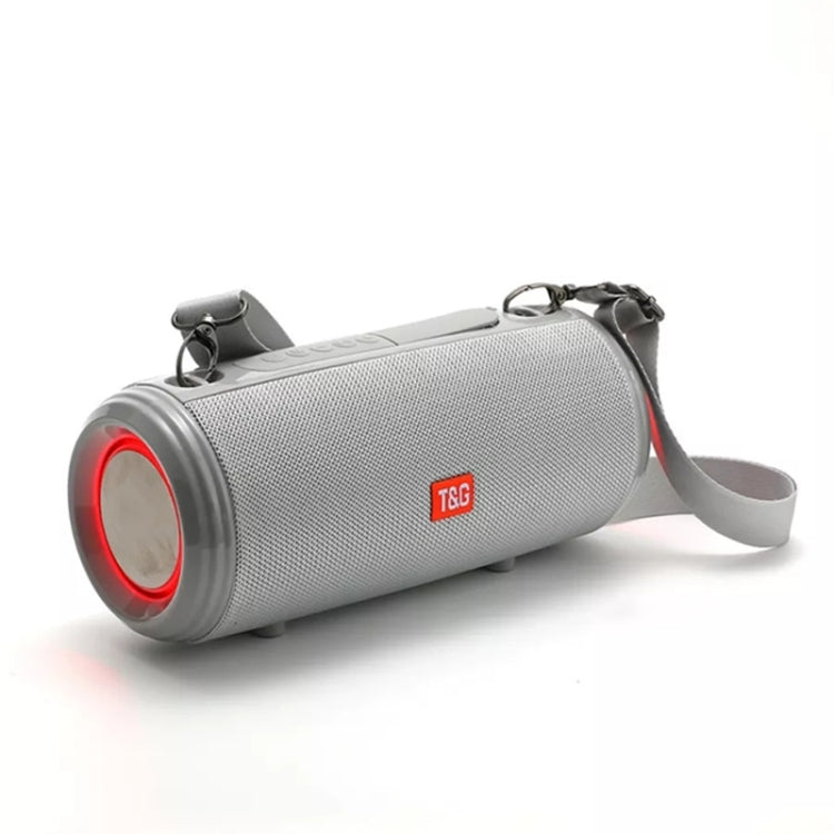 T&G TG537 RGB Light Portable Waterproof Bluetooth Speaker Supports FM / TF Card(Gray) - Desktop Speaker by T&G | Online Shopping South Africa | PMC Jewellery