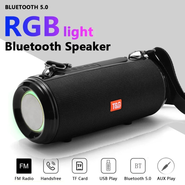 T&G TG537 RGB Light Portable Waterproof Bluetooth Speaker Supports FM / TF Card(Black) - Desktop Speaker by T&G | Online Shopping South Africa | PMC Jewellery