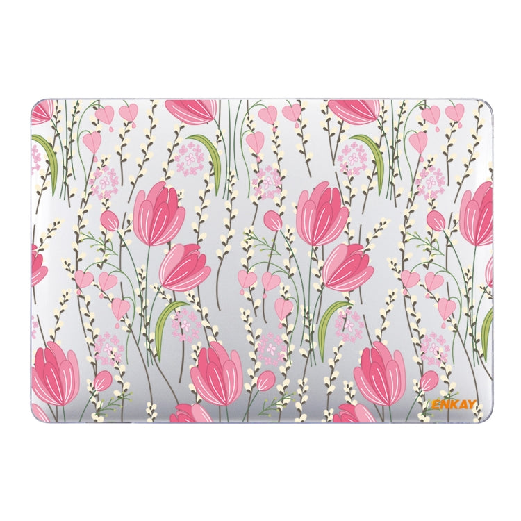 ENKAY Flower Series Pattern Laotop Protective Crystal Case For MacBook Air 13.3 inch A1932 / A2179 / A2337(Tulips) - MacBook Air Cases by ENKAY | Online Shopping South Africa | PMC Jewellery