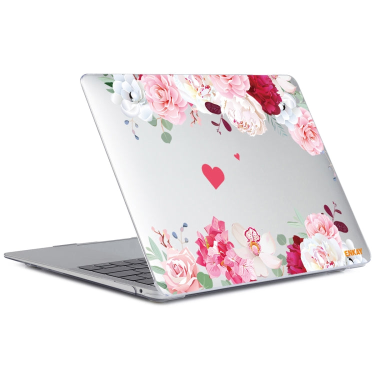 ENKAY Flower Series Pattern Laotop Protective Crystal Case For MacBook Pro 13.3 inch A2251 / A2289 / A2338 2020(Peony) - MacBook Pro Cases by ENKAY | Online Shopping South Africa | PMC Jewellery