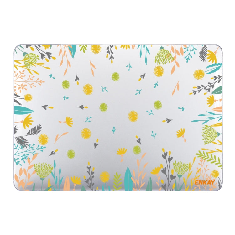 ENKAY Flower Series Pattern Laotop Protective Crystal Case For MacBook Pro 13.3 inch A2251 / A2289 / A2338 2020(Dandelion) - MacBook Pro Cases by ENKAY | Online Shopping South Africa | PMC Jewellery