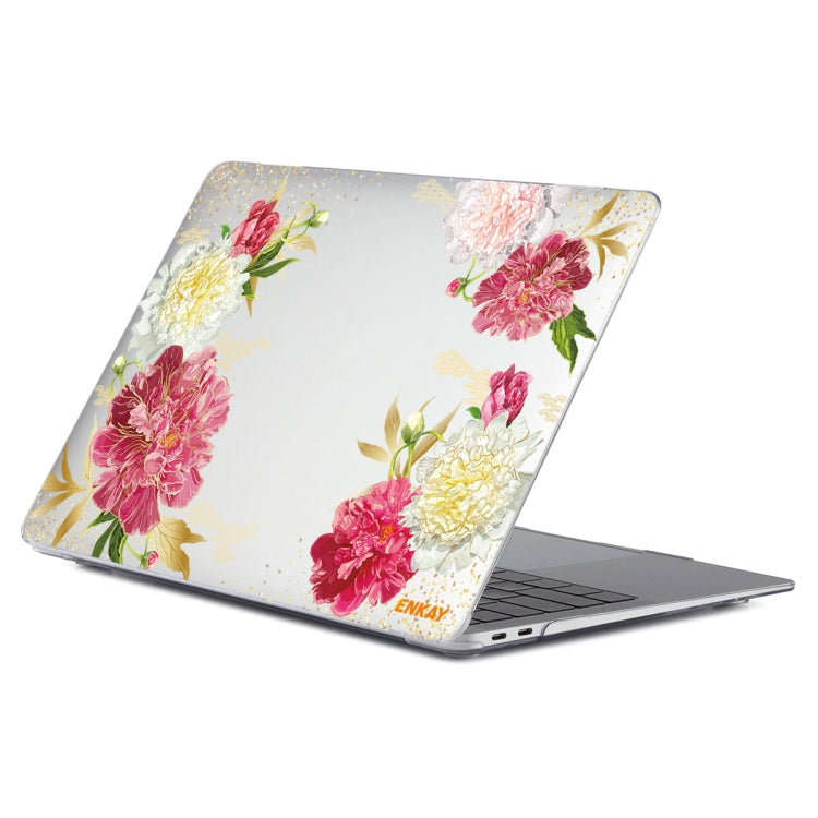 ENKAY Flower Series Pattern Laotop Protective Crystal Case For MacBook Pro 13.3 inch A2251 / A2289 / A2338 2020(Paeonia) - MacBook Pro Cases by ENKAY | Online Shopping South Africa | PMC Jewellery