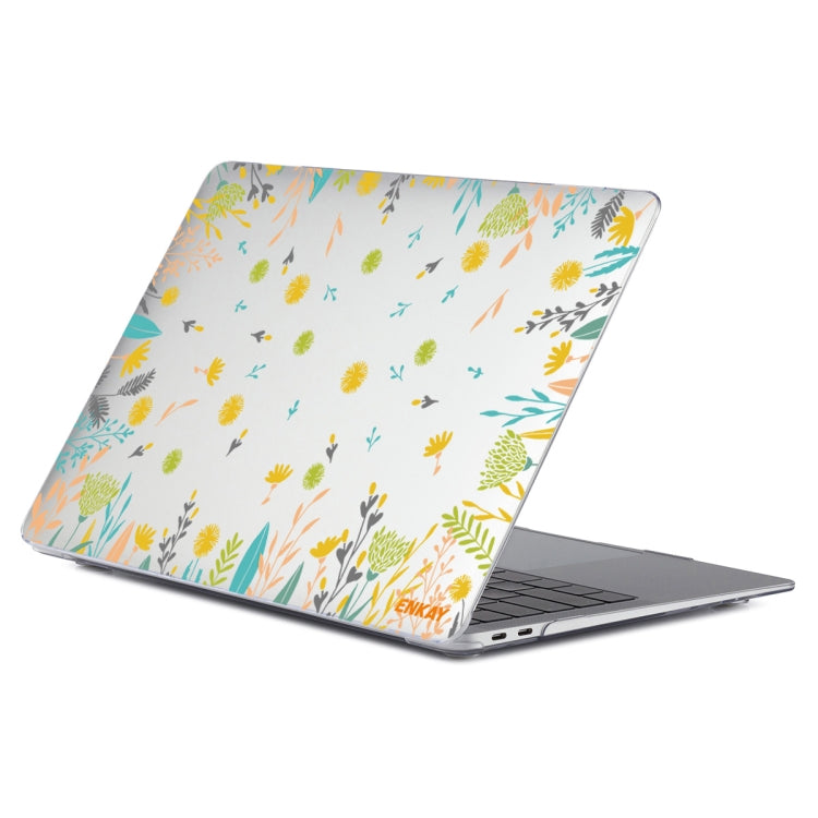 ENKAY Flower Series Pattern Laotop Protective Crystal Case For MacBook Pro 14.2 inch A2442 (2021)(Dandelion) - MacBook Pro Cases by ENKAY | Online Shopping South Africa | PMC Jewellery