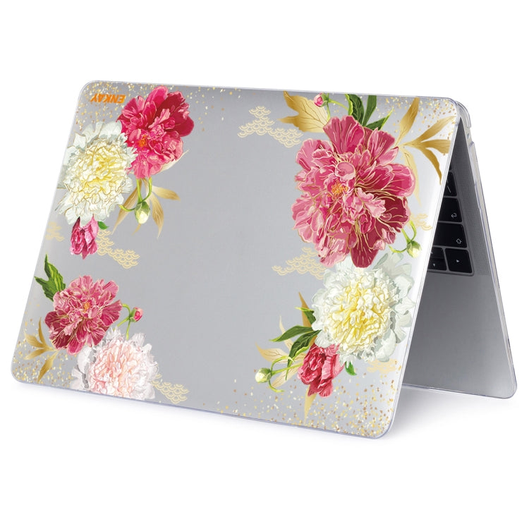 ENKAY Flower Series Pattern Laotop Protective Crystal Case for MacBook Pro 16 inch A2141(Paeonia) - MacBook Pro Cases by ENKAY | Online Shopping South Africa | PMC Jewellery