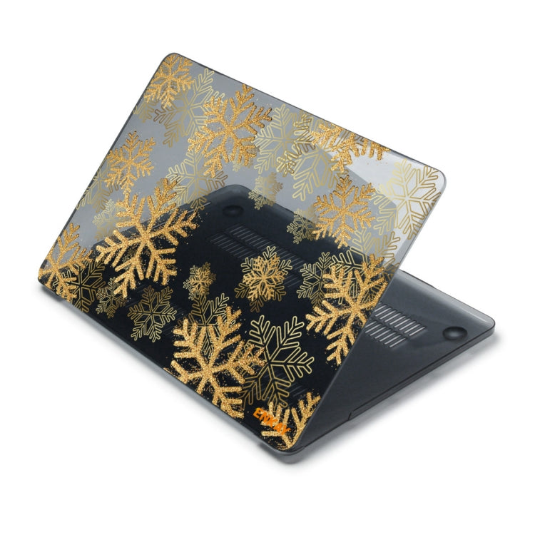 ENKAY Vintage Pattern Series Laotop Protective Crystal Case For MacBook Pro 13.3 inch A1706 / A1708 / A1989 / A2159(Golden Snowflake) - MacBook Pro Cases by ENKAY | Online Shopping South Africa | PMC Jewellery