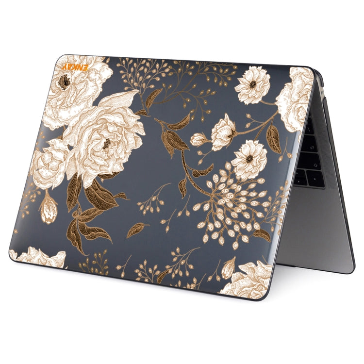 ENKAY Vintage Pattern Series Laotop Protective Crystal Case For MacBook Air 13.3 inch A1932 / A2179 / A2337(Golden Peony) - MacBook Air Cases by ENKAY | Online Shopping South Africa | PMC Jewellery