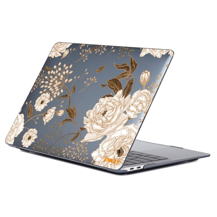 ENKAY Vintage Pattern Series Laotop Protective Crystal Case For MacBook Pro 14.2 inch A2442 (2021)(Golden Peony) - MacBook Pro Cases by ENKAY | Online Shopping South Africa | PMC Jewellery