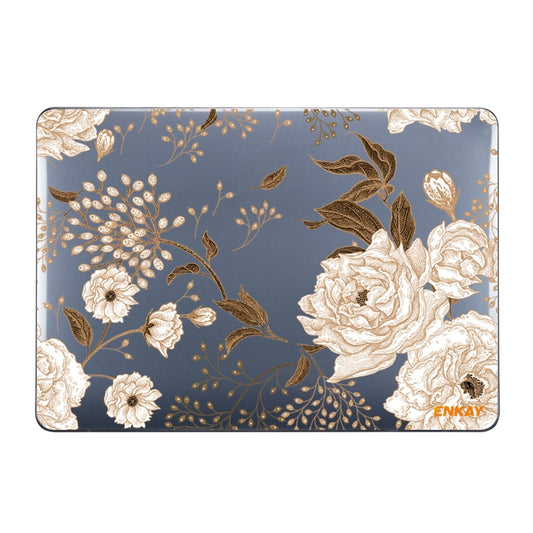 ENKAY Vintage Pattern Series Laotop Protective Crystal Case For MacBook Pro 16 inch A2141(Golden Peony) - MacBook Pro Cases by ENKAY | Online Shopping South Africa | PMC Jewellery