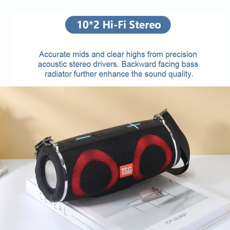 T&G TG642 RGB Light Waterproof  Portable Bluetooth Speaker Support FM / TF Card(Black) - Desktop Speaker by T&G | Online Shopping South Africa | PMC Jewellery